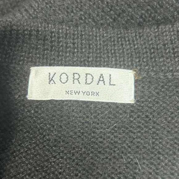 Kordal Interlock Mini Sweater Dress Black 100% Alpaca Wool Sustainable Luxury - Picture 10 of 13